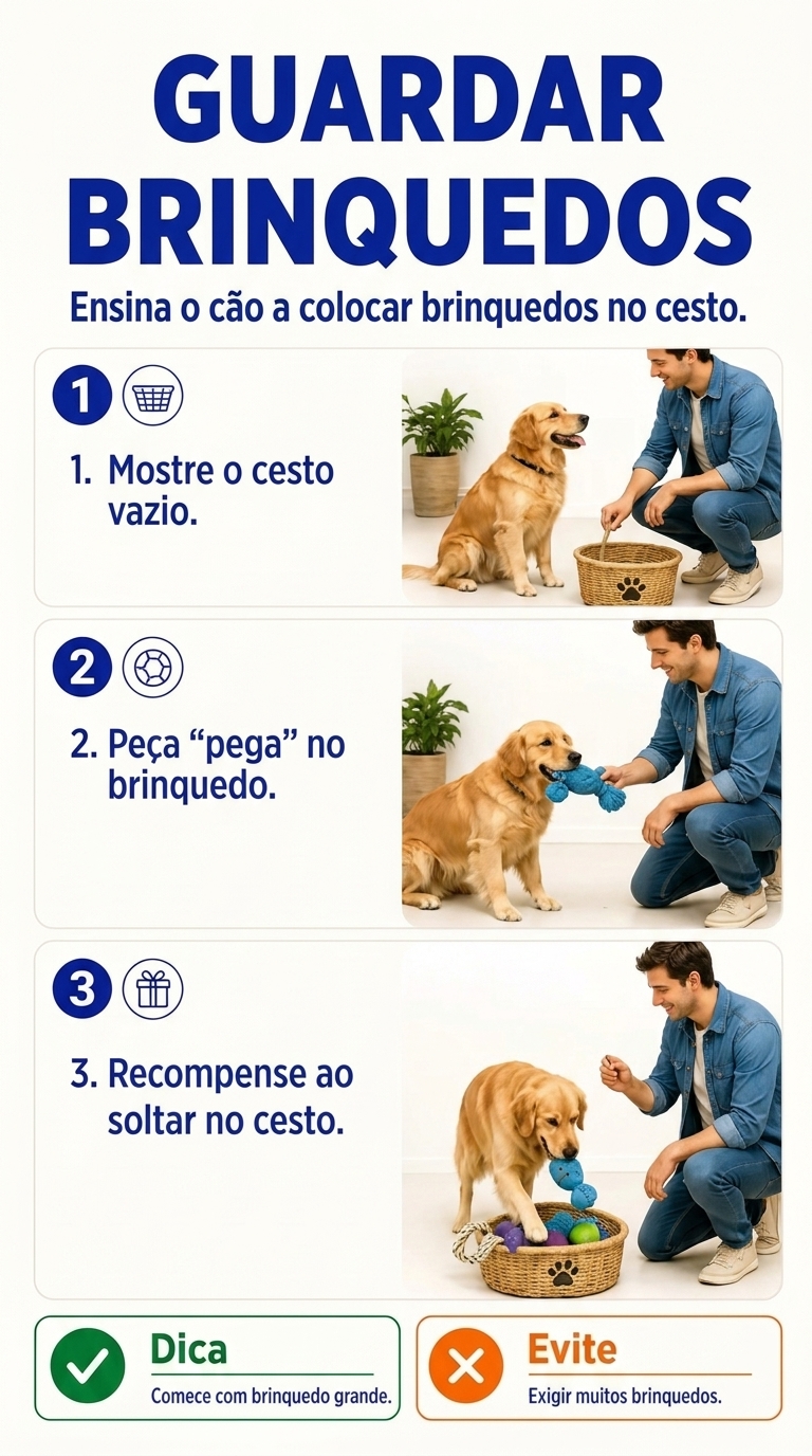 Dinâmica ilustrada: Guardar brinquedos no cesto