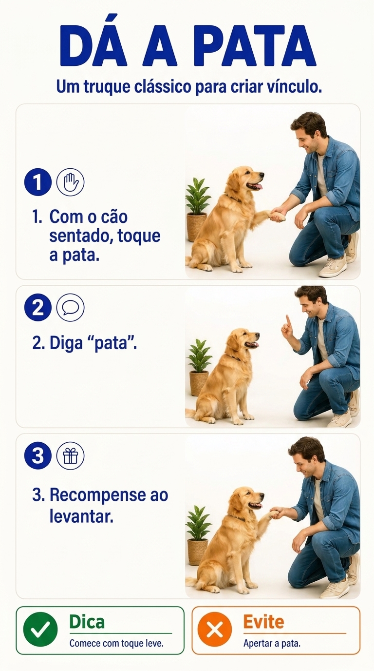 Dinâmica ilustrada: Dá a pata — passo a passo
